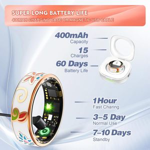 Anneau intelligent de santé en acier inoxydable plaqué <span class=keywords><strong>or</strong></span> 18 carats, unisexe, suivi du sommeil, moniteur de fréquence cardiaque/d'oxygène sanguin, bracelet de fitness - Product Image 3