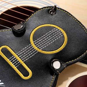 Creative Embroidered Guitar Pick <b>Storage</b> Case, Musical Instrument Pick <b>Storage</b> <b>Box</b>, Pick Bag, Cartoon Guitar Shaped Pick Bag - Product Image 2