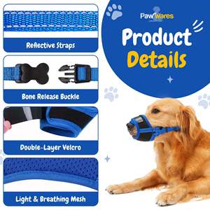 समायोज्य कपास कुत्ता मुजल विरोधी काटने और विरोधी सबसे विरोधी छाल नियंत्रण प्रत्यक्ष कारखाने थोक ड्रॉपशीपिंग विकल्प पालतू जानवरों की आपूर्ति - Product Image 3