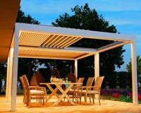 Pergola rétractable en aluminium pour jardin, toit pliant à lamelles, pare-soleil imperméable, motorisée, télescopique, en métal