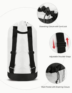 Mochila de Lavandería Resistente de 115L con Correas para los Hombros, Bolsa Grande para Ropa Sucia, Bolsa de Lavandería para Viajes, Playa y Camping - Product Image 3