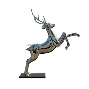사용자 정의 실물 크기 동물 야외 정원 현대 금속 장식 사슴 스테인레스 스틸 조각