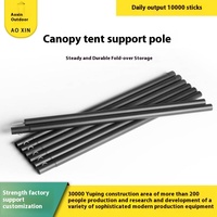 Tige de support de tente d'auvent de style camping extérieur de 2.4m Support de fer segmenté à 4 sections Accessoire de poteaux de tente épaissi de 25mm