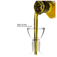 Bouteille Distributrice d'Huile d'Olive en Verre Transparent, Cruet à Huile et Vinaigre avec Becs Verseurs Anti-Goutte et Sans Entonnoir, Idéal pour la Cuisine