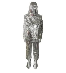 एल्यूमीनियम पन्नी गर्मी प्रतिरोधी अग्निरोधक कपड़े 1000 डिग्री सेंटीग्रेड आग-सबूत सूट Inflaming Retarding सूट पूर्ण सेट