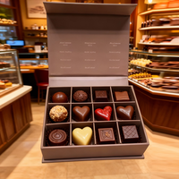 Boîte de chocolats truffes de luxe écologiques en gros, emballage magnétique pour la Saint-Valentin, plateau cadeau pour grignoter