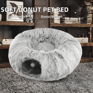 Luxury Large Custom Cat <b>Dog</b> Pet <b>Bed</b> Plush Soft Fluffy Donut <b>Dog</b> <b>Bed</b> Washable Oxford Fabric Solid Pattern Calming <b>Sofa</b> Design - Product Image 2