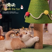Arbre à chat de Noël en sisal naturel, colonne à gratter pour chat, simulation de pelouse, grande taille, résistant à l'usure et aux griffures