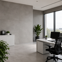 Panneau mural en pierre SPC gris ciment minéral chaud 5 mm 1220x2440 résistant aux chocs