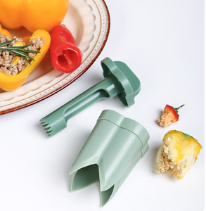 Coupe-poivrons en forme de cœur pour la cuisine, modèle amélioré 2-en-1 pour couper rapidement les légumes - Product Image 3