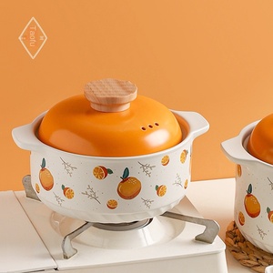 Cazuela de cerámica moderna para cocinar en casa con tapa de vidrio de alta calidad resistente a altas temperaturas, olla de Metal para estofado y caja de sopa empaquetada - Product Image 1