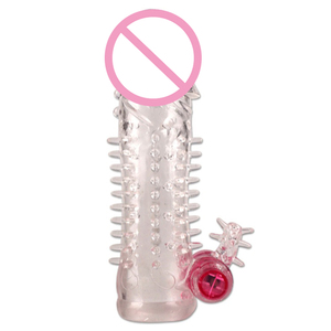 Мягкий силиконовый кристально прозрачный удлинитель для пениса, массажный фаллоимитатор, многоразовый Вибрационный удлинитель для пениса - Product Image 3