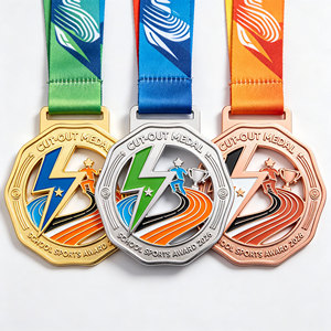 Medallas con Forma Personalizada, Premios Metálicos Creativos con Cintas, Medallas Deportivas Personalizadas para Actividades Escolares, Suministro de Fábrica - Product Image 1