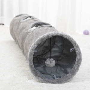Tunnel per gatti pieghevole portatile personalizzato con palla eco-friendly giocattolo per animali da compagnia realizzato in resistente corda di Nylon in Silicone per il gioco del gatto - Product Image 3