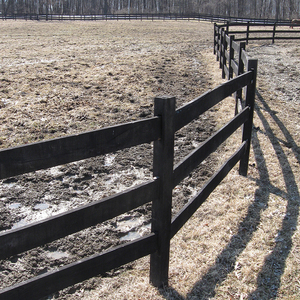 <span class=keywords><strong>3</strong></span>轨黑色农场级塑料围栏防风雨无锈快速安装围场牧场聚氯乙烯马围栏 - Product Image 5