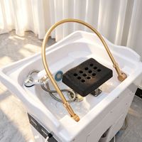 Bac à shampoing mobile avec couvercle en acrylique, appareil de vapeur pour cheveux, machine de lavage par fumigation pour salon et spa