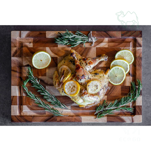 Accessoires de cuisine en bois massif personnalisés <span class=keywords><strong>Planche</strong></span> à découper en bois durable à <span class=keywords><strong>grande</strong></span> rainure pour jus de fruits - Product Image 5