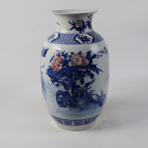 Vase lanterne en <span class=keywords><strong>porcelaine</strong></span> bleue et blanche sous glaçure rouge, fait main à Jingdezhen, avec motifs de faisan et de pivoine, pour la décoration intérieure - Product Image 2