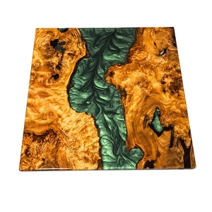 Nhà Máy Trực Tiếp <span class=keywords><strong>DIY</strong></span> Thiết Kế Sáng Tạo Hiện Đại Đồ Nội Thất Vuông Epoxy Nhựa Gỗ Bàn Ăn Bàn Cà Phê - Product Image 6