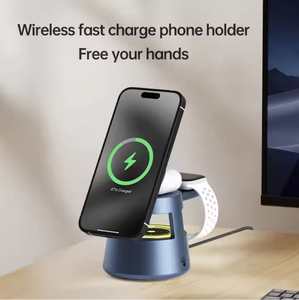 Estación de carga inalámbrica magnética 4 en 1 de nuevo diseño con luz nocturna Compatible con <span class=keywords><strong>iPhone</strong></span> 14 15 16 Series e iWatch - Product Image 6