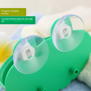 אניה צפרדע חמוד צורה צפרדע פלסטיק עמיד עם צלחת סבון רכוב קיר נייד נייד - Product Image 2