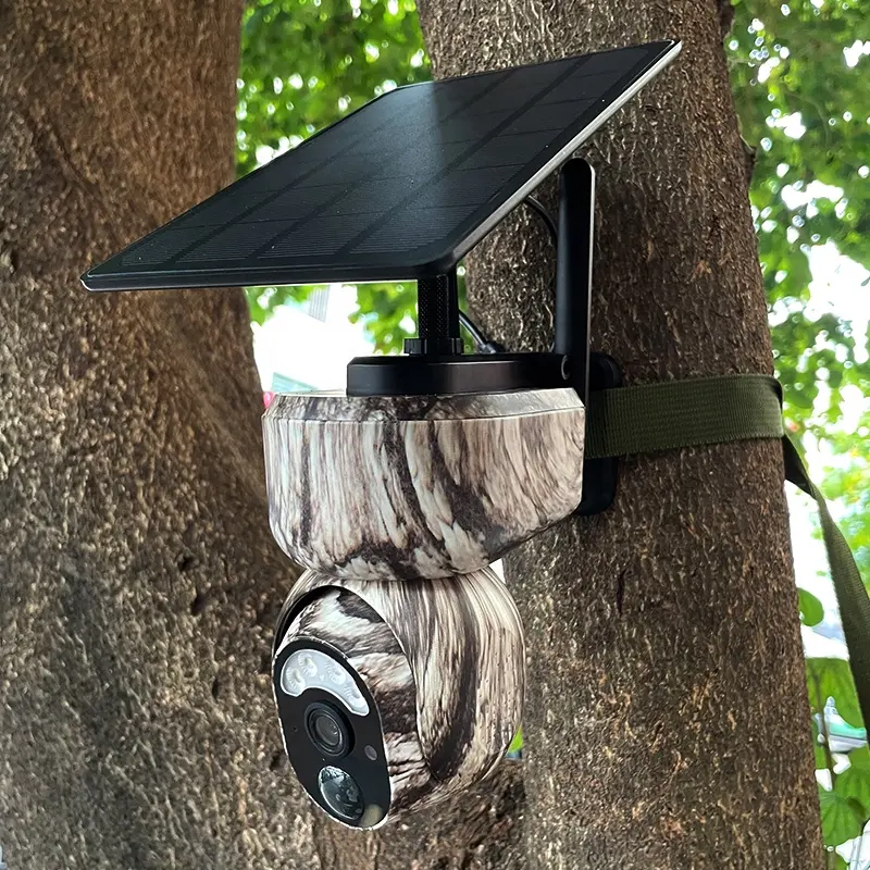 Camouflage Hunting Trial 2MP 4MP IP PTZ Solar Powered Wireless 4G sim Card Security CCTV Outdoor 4G Solar Camera
