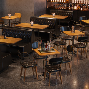 Silla de <span class=keywords><strong>Bar</strong></span> de restaurante de madera maciza, combinación de estilo <span class=keywords><strong>Retro</strong></span> Industrial transparente para Bistro, cafetería, asiento de tarjeta, sofá para negocios y hogar - Product Image 1
