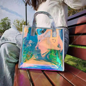 Personnalisé Pvc Transparent Gelée Sac À Provisions Transparent Grande Capacité Une épaule Sac Fourre-Tout Plage Voyage De Stockage Cadeau Sac - Product Image 3