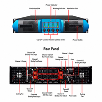 Amplificateur de puissance professionnel 4 canaux Gooermi MX4800 Classe H 2U 4*800 Watts pour systèmes de sonorisation de scène