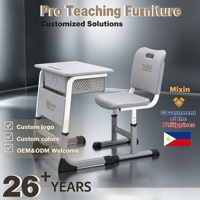 En stock aux Philippines, mobilier scolaire de conception moderne, bureau et chaise en plastique pour élèves du primaire, table d'école individuelle pour une seule personne, pour une utilisation en classe