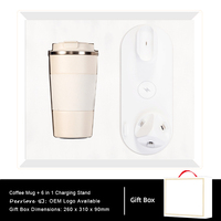 Support de charge 6-en-1 en acier inoxydable avec affichage de température, tasse thermos à café Bluetooth 5.0 – Cadeau idéal pour anniversaire, fête ou entreprise