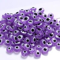Manik-manik Resin JC 6/8/10mm 50 buah/kantong Aksesoris Manik-manik Lepas Grosir Multi Warna Manik-manik Mata Iblis Buatan Tangan