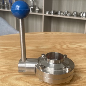 Sanitari In Acciaio Inox 304 316L Manuale di Alta qualità Saldato Valvola a Farfalla - Product Image 3