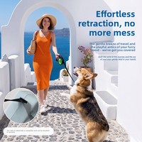 Laisse Rétractable Automatique pour Chien, Design Cartoon, Matière Polyester, Anti-Traction, Empêche les Évasements et les Enchevêtrements
