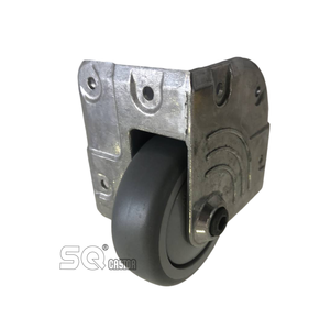 Mittelgraues Gummi rad Flight case Hardware schwarzer Nachlauf Hochleistungs-Eck rolle mit versenkter Kante - Product Image 2