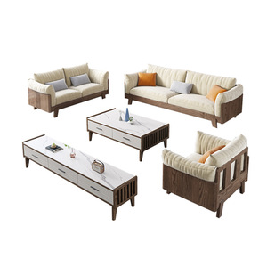 Juego de Sofás en Forma de L de Madera Maciza con Almacenamiento, Color Madera Natural, Muebles Modernos para Sala de Estar - Product Image 2