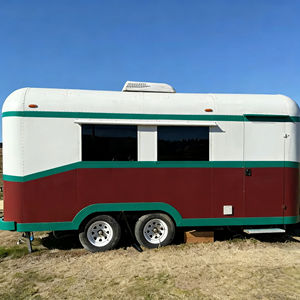 Chariot de restauration mobile rétro blanc et vert en acier inoxydable à 4 roues avec intérieur vide pour la vente de glaces et les événements éphémères - Product Image 2