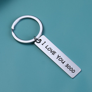 נירוסטה אני אוהב אותך 3000 לב מפתח שרשרת לאוהבי חברה החבר מותאם אישית לוגו מפתח שרשרת כלב תג מפתח טבעות - Product Image 4