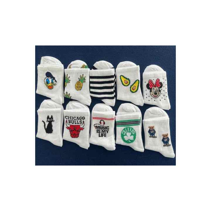 Music Is My Life Unisex White College Socks