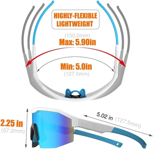 Lunettes de soleil de sport personnalisées de haute qualité avec monture blanche UV400 pour la course à pied, le cyclisme, l'escalade et le VTT - Product Image 3