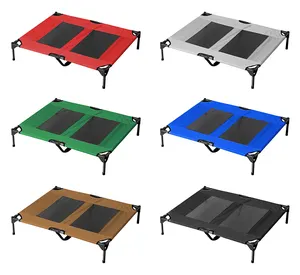 Cuna para mascotas de tamaño extra grande, cama elevada impermeable para exteriores para mascotas, cama para perros con tubo de acero rectangular elevada