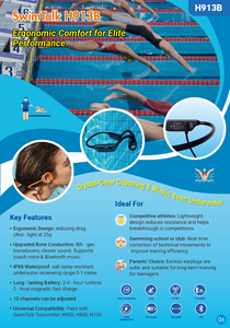 Auriculares de <span class=keywords><strong>Entrenamiento</strong></span> de Natación SwimTalk H913B, 12 Canales, Resistentes al Agua hasta 1 m, Compatibles con Transmisores FM H900, H800, H700 - Product Image 5