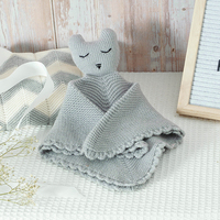 2023 Ins Offre Spéciale couverture de sécurité pour bébé, motif ours, couette en tricot doux, jouet pour bébé, Animal en peluche
