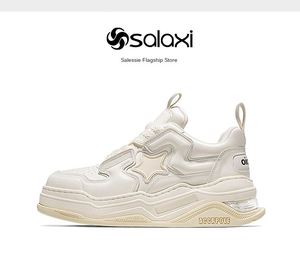 รองเท้าดาราพื้นหนาดีไซเนอร์สำหรับผู้ชายรองเท้าลำลองระบายอากาศสวมใส่สบายในฤดูร้อนของผู้หญิงหนังแท้กันกระแทก - Product Image 6