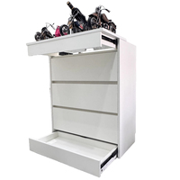 Commode moderne à 5 tiroirs avec serrure RFID de sécurité, finition grain de noyer foncé, pour salon, mobilier écologique, usage domestique, bar ou hôtel