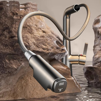 Robinet de cuisine GEASAM avec eau chaude et froide 2 en 1, design multifonctionnel anti-éclaboussures, robinets de cuisine extractibles de 80 cm