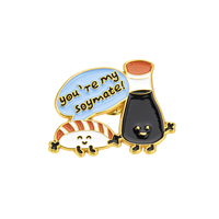 Logo personnalisé écologique en forme de gaufre alimentaire Sushi Ramen insigne épinglettes en métal mignon laiton étiquette poitrine broche émail doux