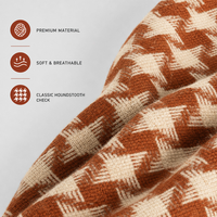 Nouvelle Écharpe Longue Rouge Pied-de-Poule Style Influenceur pour Femme – Accessoire Polyvalent Haut de Gamme Coréen pour l'Hiver