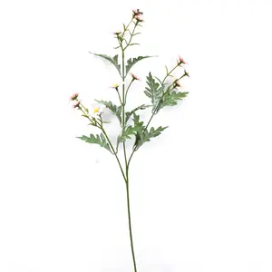 Ramo de crisantemo de color Artificial para decoración del hogar, flor, Margarita, tallo de flor