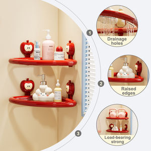 Organisateur d'angle mural en plastique UFORU pour salle de bain et toilettes, avec design de style Apple, supports de rangement - Product Image 2